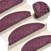Carpet Stair Treads 15 pcs Dark Purple 56x17x3 cm