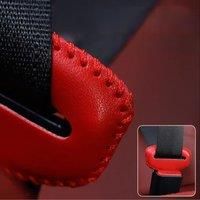 1PCS Universal Car Seat Belt Buckle Cover Protector Anti-collision Case PU Leather Protection Wear