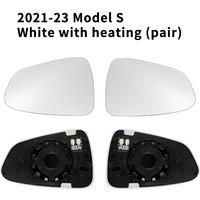 1Pair 800R Wide-Angle Large Vision Rearview Mirror Heating Replacemen Anti azzle Reversing For Tesla Model S Reverse lens -white