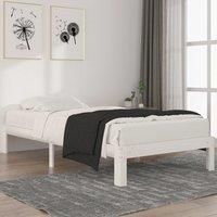 Bed Frame White Solid Wood Pine 100x200 cm
