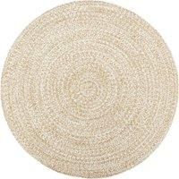 Handmade Rug Jute White and Brown 210 cm