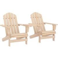 Garden Adirondack Chairs with Tea Table Solid Fir Wood