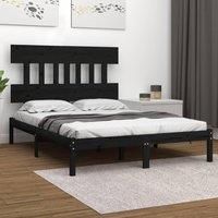 Bed Frame Black Solid Wood 200x200 cm