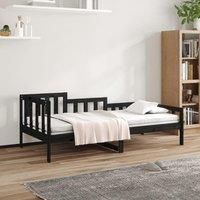 Day Bed Black 90x200 cm Solid Wood Pine