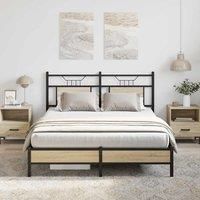 Bed Frame without Mattress Sonoma Oak 137x190 cm Engineered Wood