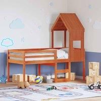 High Sleeper Bed without Mattress Wax Brown 75x190 cm Small Single Solid Wood Pine