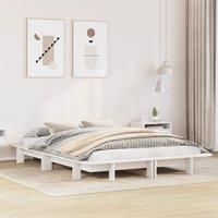 Bed Frame without Mattress White 140x200 cm Solid Wood Pine