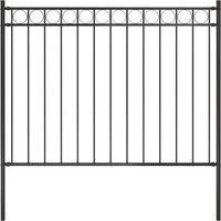 Garden Fence Steel 1.7x1 m Black