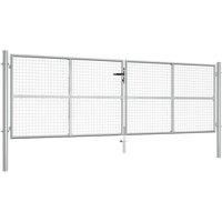 Garden Gate Galvanised Steel 415x175 cm Silver