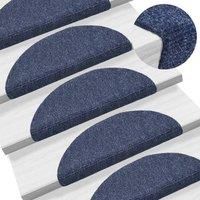 15 pcs Self-adhesive Stair Mats Needle Punch 56x17x3 cm Blue
