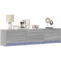 TV Cabinet with LED Grey Sonoma 165x34x40 cm Engineered Wood