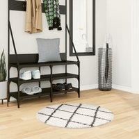 Shaggy Rug PAMPLONA High Pile Modern Cream and Black £ 80 cm