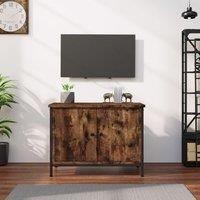 TV Cabinet with Doors Smoked Oak 60x35x45 cm Engineered Wood
