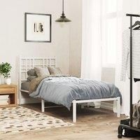 Metal Bed Frame without Mattress with Headboard White 80x200cm