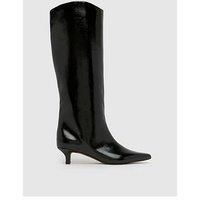 Schuh Wide Fit Dorothy Kitten Heel Boot - Black