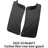 for Tesla Model Y 2021-2024 Backseat Kick-resistant Backseat Protection Backseat Cushion Black Carbon fiber grain leather