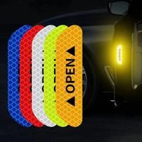 4PCS Car Universal Door Open Reflective Strips Warning Stickers Safety Mark Warning Reflective Auto