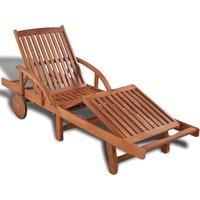 Sun Lounger Solid Acacia Wood