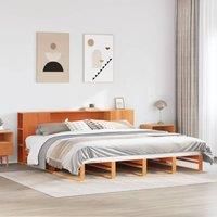Bookcase Bed without Mattress Wax Brown 180x200 cm Super King Solid Wood