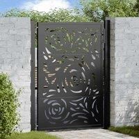 Garden Gate Black 105x130 cm Steel Flame Design