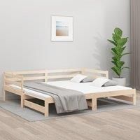 Pull-out Day Bed 2x(80x200) cm Solid Wood Pine