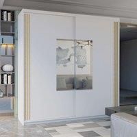 Modern Wardrobe Double Sliding Wardrobe W 150cm x H 217cm x D 62cm