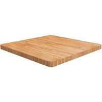 Square Table Top Light Brown 70x70x4cm Treated Solid Wood Oak