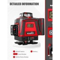 GZG 4x360 Self-Leveling Line Laser with Green Beam, 16 Lines, USB Rechargeable, Remote Control, Lifting Base, Pulse Mode,