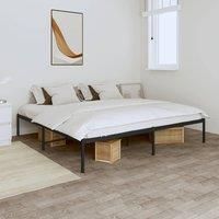 Metal Bed Frame Black 180x200 cm Super King