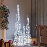 Acrylic Decorative LED Light Cone Set Cold White 60/90/120cm