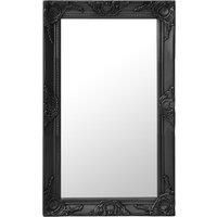Wall Mirror Baroque Style 50x80 cm Black