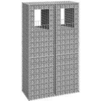Gabion Basket Posts 2 pcs 50x50x180 cm Iron