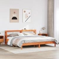 Bed Frame without Mattress Wax Brown 180x200 cm Super King Solid Wood Pine