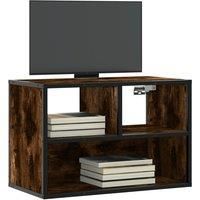 TV Cabinet Smoked Oak 60x31x39.5 cm Engineered Wood and Metal