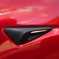 2PCS Side Air Outlet Trim Leaf Plate Flow Hood External Carbon Fiber Decorative Plate For Tesla