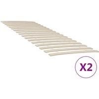 Slatted Bed Bases with 34 Slats 2 pcs 80x200 cm