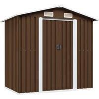 Garden Storage Shed Brown 204x132x186 cm Steel