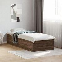 Bed Frame without Mattress Brown Oak 100x200 cm