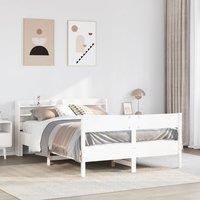 Bed Frame without Mattress White 160x200 cm Solid Wood Pine