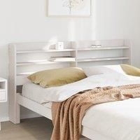Headboard with Shelves White 140 cm Solid Wood Pine