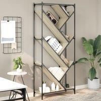 Bookcase Sonoma Oak 79x30x180 cm Engineered Wood and Metal