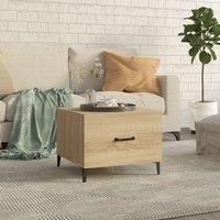 Coffee Table with Metal Legs Sonoma Oak 50x50x40 cm