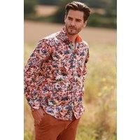 CLAUDIO LUGLI Men's Farm & Tractor Print Shirt in Yellow | Size: XL