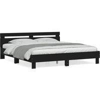 Bed Frame without Mattress Black 160x200 cm