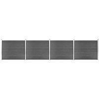 Fence Panel Set WPC 699x146 cm Black