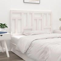Bed Headboard White 125.5x4x100 cm Solid Wood Pine
