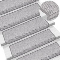 Stair Mats Self-adhesive Sisal-Look 15 pcs 65x21x4 cm Beige