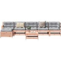 7 Piece Garden Lounge Set Solid Wood Douglas