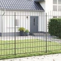 Garden Fence with Hoop Top Grey 5.1x2 m Steel