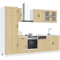8 Piece Kitchen Cabinet Set Kalmar Sonoma Oak Engineered Wood